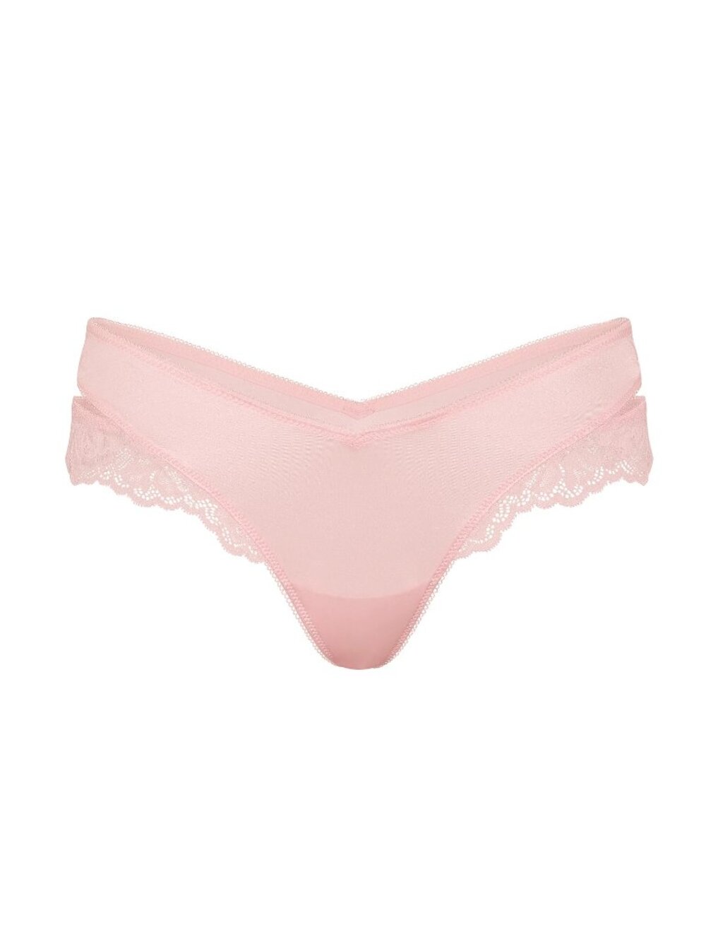 Victoria's Secret Angel Pink Lace-Trim Cut-Out Thong Panty, S